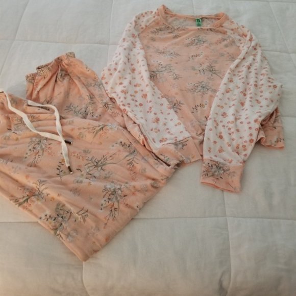 NWOT Honeydew Intimates Pajama Set Light Coral/Green Size Small - Picture 2 of 7